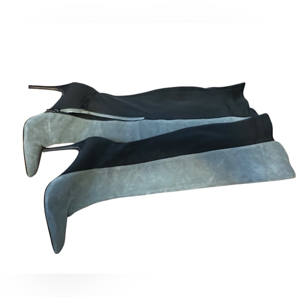 Charles David | Grey Suede & Black Neoprene‎ Over-the-Knee Boots, 8 - Picture 8 of 14